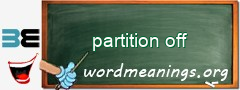 WordMeaning blackboard for partition off